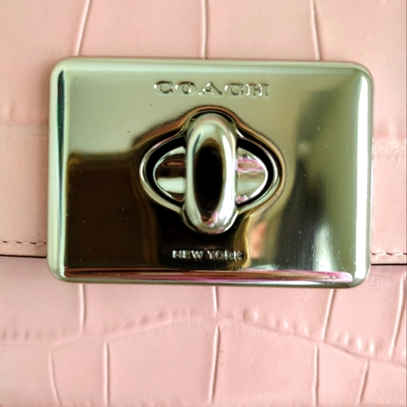 Coach Cassidy Pink Croc Crossbody Bag F38081 - Picture 9 of 17